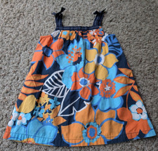 Gymboree 18-24 Tropical Bloom Floral Dress Blue Yellow Orange Big Flowers