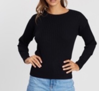 Atoms & Here black rib knit top (M/L) - great condition