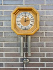 Pendelwanduhr Uhr RICHTER m. orig. HERMLE Uhrwerk, Eiche rustikal, 70er Jahre, 