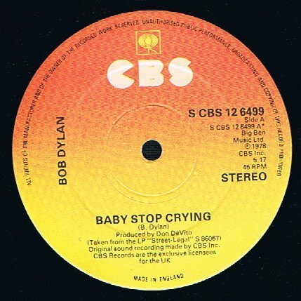 Bob Dylan - Baby Stop Crying (12", Single, Ltd) - Picture 2 of 2