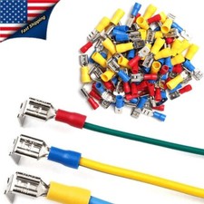 50/75/140pcs Piggy Back Insulated Spade Terminals 22-10AWG Wire Crimp Connectors