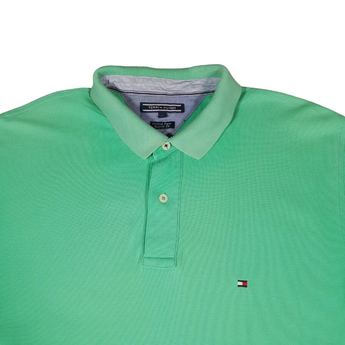 Tommy Hilfiger Men s Medium Green Polo Premium Pique Short Sleeves