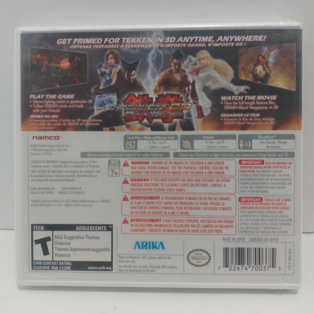 Tekken 3D - Prime Edition (Nintendo 3DS, 2012) Brand New Factory
