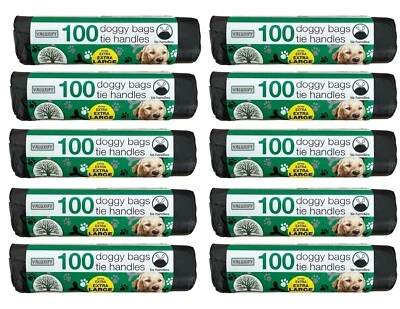Dog Poo Bags Tie Handles Extra Large Extra Value Dog Poop Doggy Bags Rolls