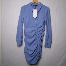 Zara draped shirtdress sz Large sky blue short - REF. 2147/707 nwt