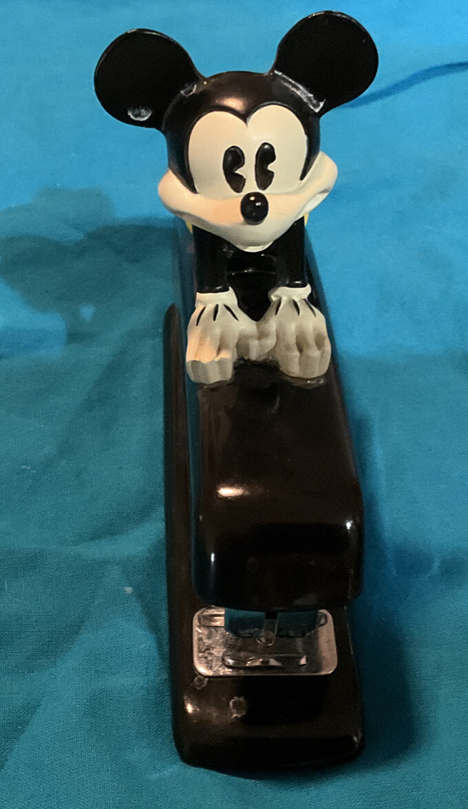 Vintage Disney Mickey Mouse Black Stapler In Good Working