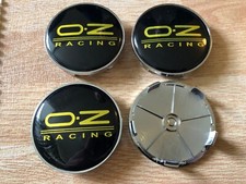 4x OZ O.Z Wheel Centre Cap New Alloy Hub Center Caps 68mm 6.8cm Black / Gold