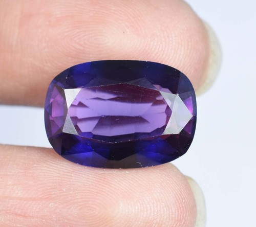11.60Ct Natural Bi-Color Purple Sapphire Emeral Cut Certified Loose Gemstone AAA - Picture 3 of 8