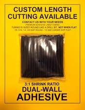 1/8" / 3mm I.D Black 6" 50pcs Dual-Wall Adhesive Lined 3:1 Heat Shrink Tubing