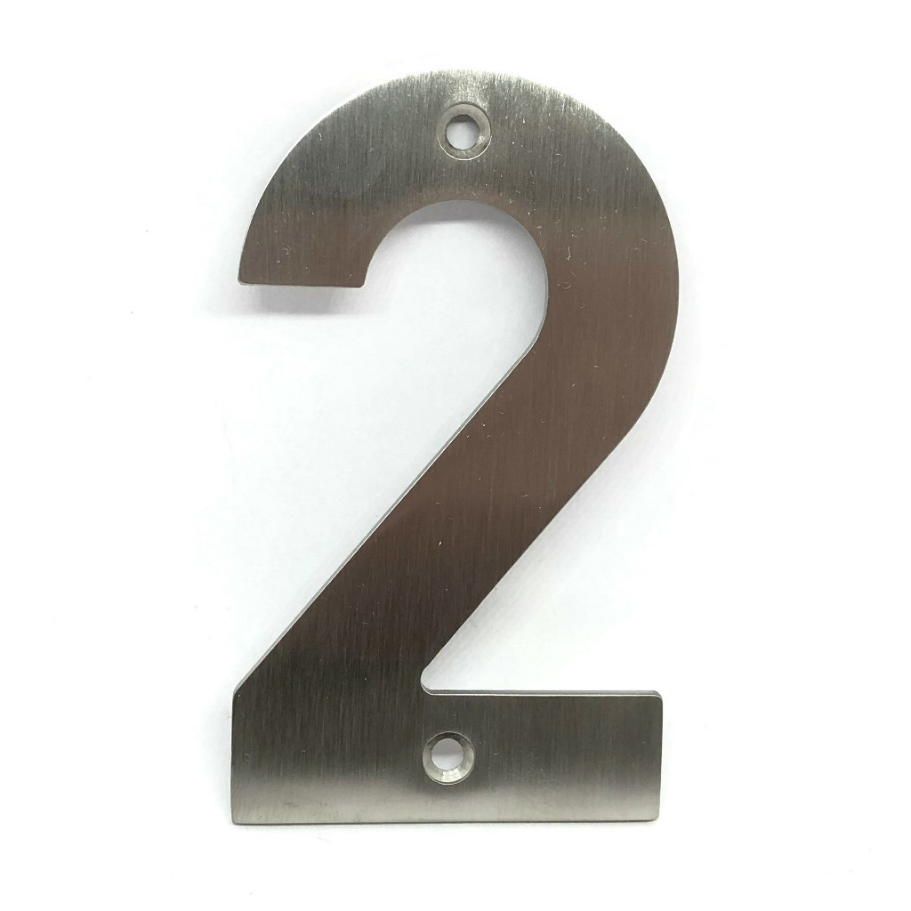 Solid STAINLESS STEEL Door Numbers 100mm 4" High Modern House Metal