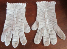 Vtg LADIES Sized 5 WHITE EASTER Stretchy DRESS GLOVES - Made in ITALY - HELANCA