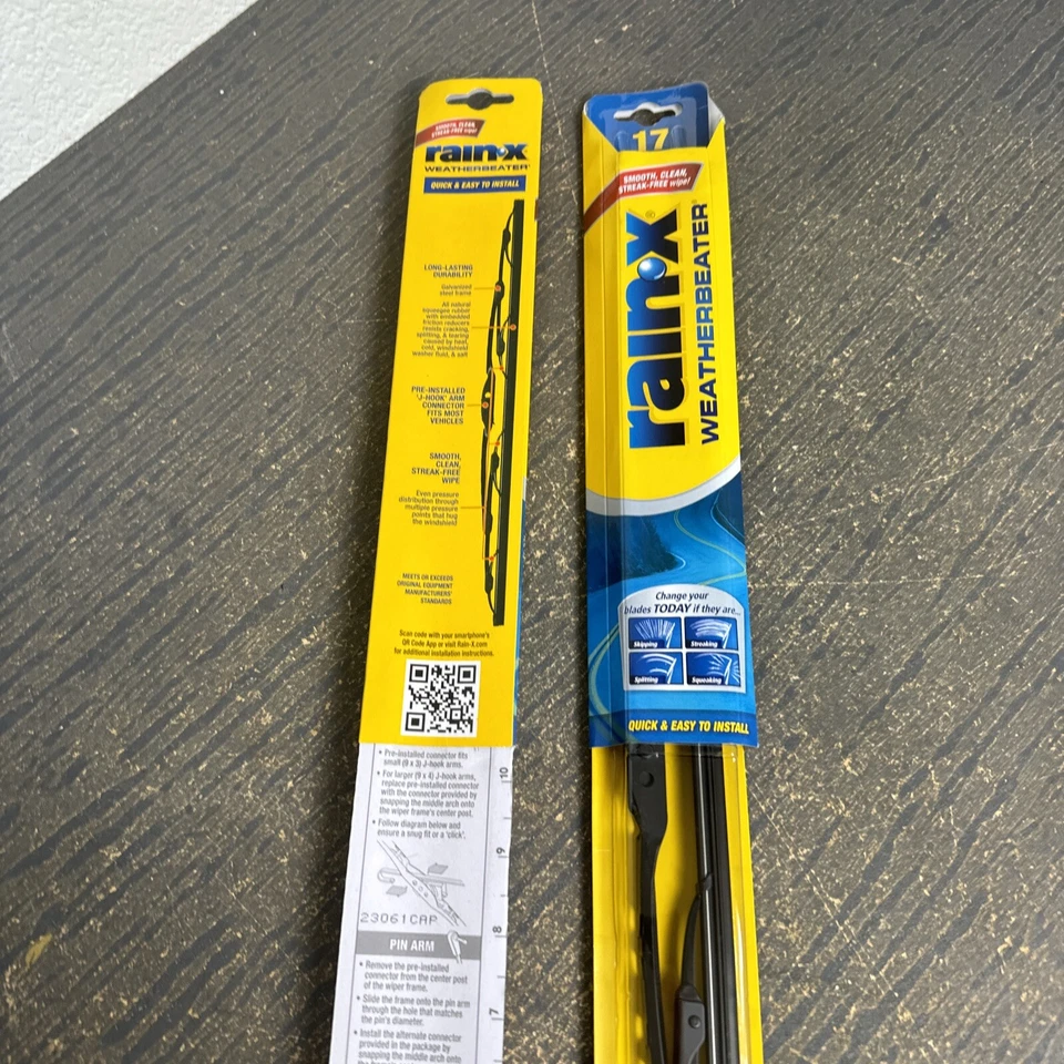 2 x lâminas de limpador de para-brisa Rain-X Weatherbeater borracha para todas as estações 17 pol. - Imagem 4 de 4