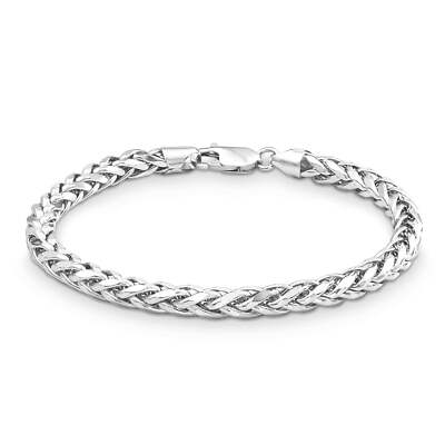 10k & 14k White Gold Classic Wheat Palm Chain Bracelet/Anklet (Custom order)