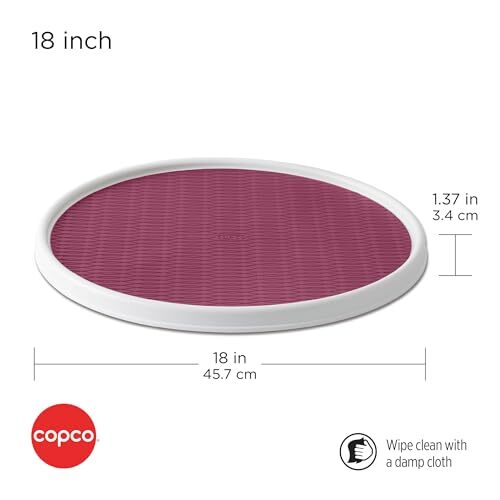 Copco Armadio Dispensa Antiscivolo Lazy Susan Giradischi, 18 Pollici, Bianco/Viola - Foto 2 di 6