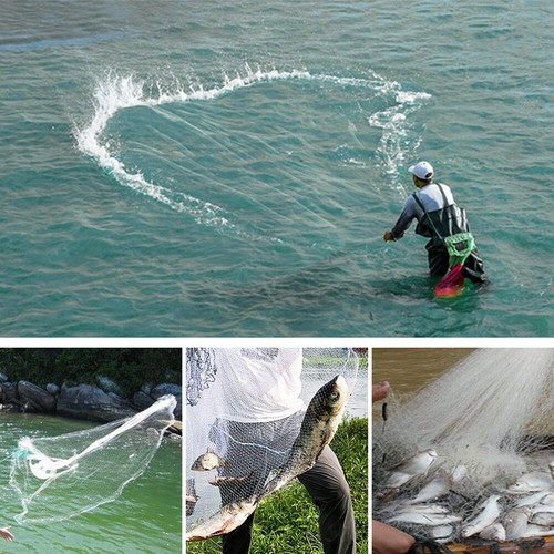 Red de pesca mágica de lanzamiento manual fundida red giratoria cebo de lanzamiento fácil malla de nailon 2,4 m - Imagen 9 de 43