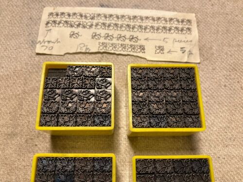 STUNNING 18 POINT FLORAL LETTERPRESS SINGLE BORDERS SET OF METAL PRINTING TYPE - Picture 3 of 5