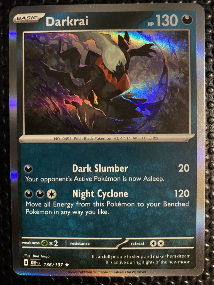 darkrai pokemon card holographic Obsidian Flames Holo [1D] Hypnoblast (30) Your opponents Active Pokemon is now Asleep Darkrai [Holo] #105 Prices |