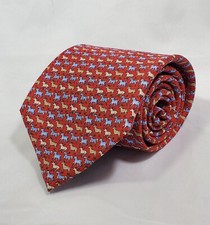 Men's Horse Neck Tie Running Horses Dress Animal Silk Red Pink Blue Necktie