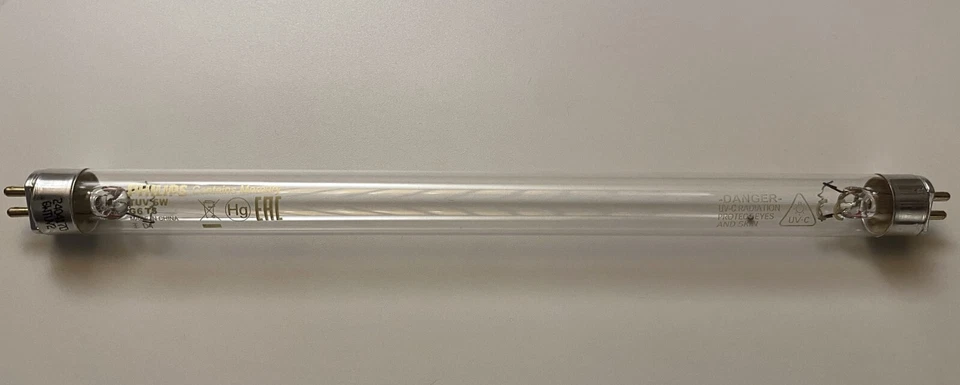 PHILIPS Phillips UV Bulb 6W G6T5 254 nm Germicidal 365 nm TUV BL UVA UVC 8.9” Length