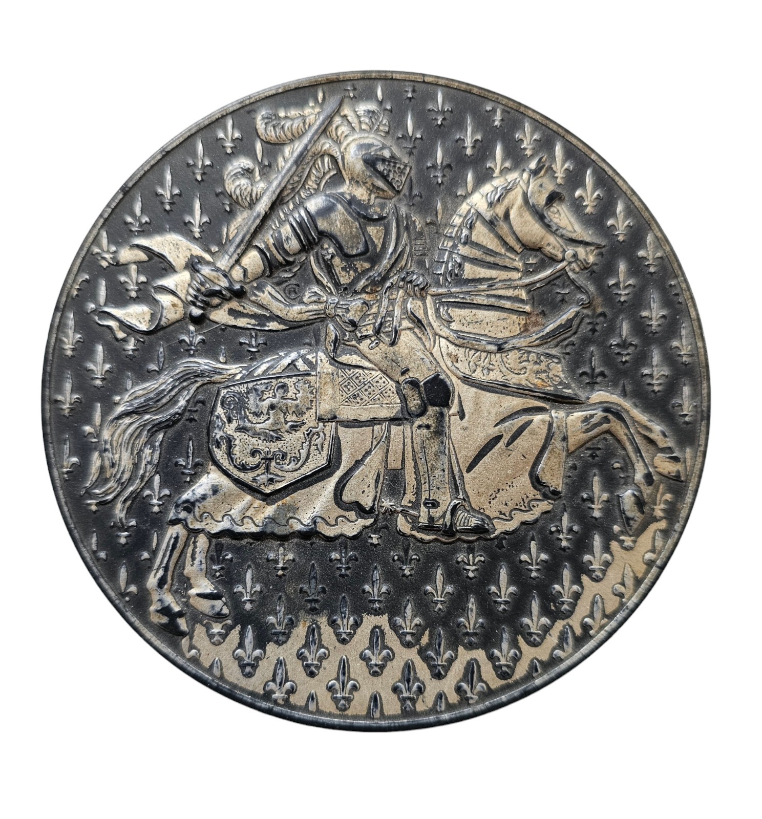 Vintage Tape Dispenser Retro 70s Silver Accent Knight In Armor Scotch W Germany-image