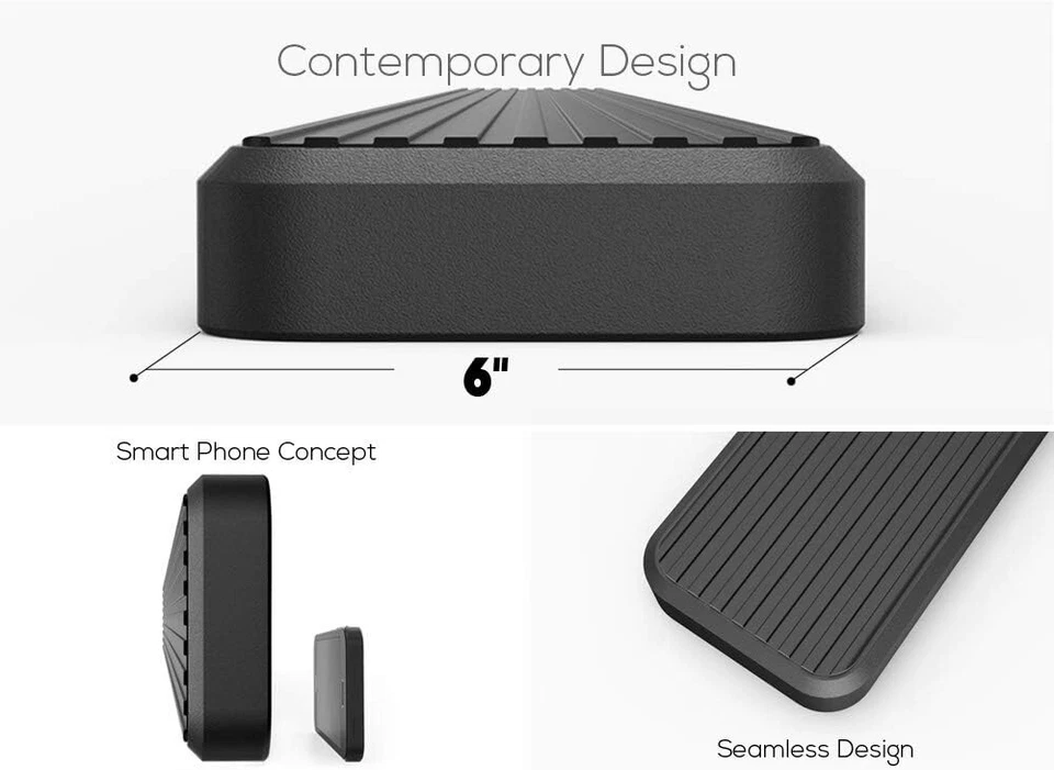 Escalones laterales negros de 6" barra Nerf para Ford F150 F250 2009-2014 doble cabina Foto 3 de 4