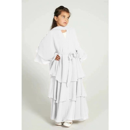 Child Dubai Abaya Muslim Kids Girls Ruffle Maxi Dress Kaftan Islamic Ramadan New - Picture 15 of 26