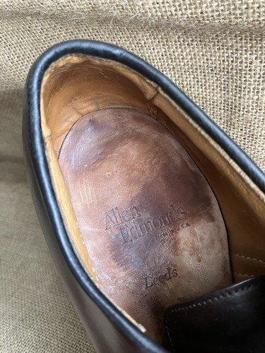 Allen Edmonds Leeds Burgundy Shell Cordovan Plain Toe Derby Shoes Size US 9 EEE - 第 10/12 張圖片