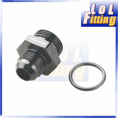 AN10 -10AN Male To AN12 Straight Cut Aluminum Fuel Oil Fitting O-Ring Black USA.
