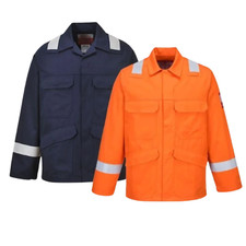 Original PORTWEST Bizweld Schwei&szlig;er Arbeitsjacke schwer entflammbar verstellbare B&uuml;ndchen UK