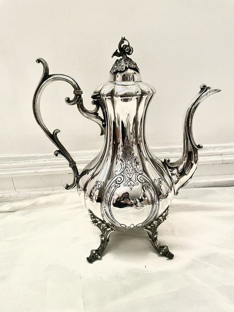 Reed and Barton 1795 Winthrop Pumpkin Top Coffee Pot Teapot Reed and Barton 1795 Winthrop Pumpkin Top Coffee Pot Teapot