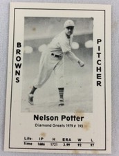 MLB 1979 Diamond Greats Baseball Card #193-Nelson Potter, Browns