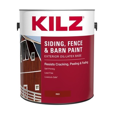 Kilz 1682822 1 gal Oil & Water-based Siding Fence & Barn Paint Exterior Barn ...