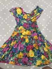 Vintage Frederick's of Hollywood Dress Sz 9/10 Bright Floral Summer Dress - EUC