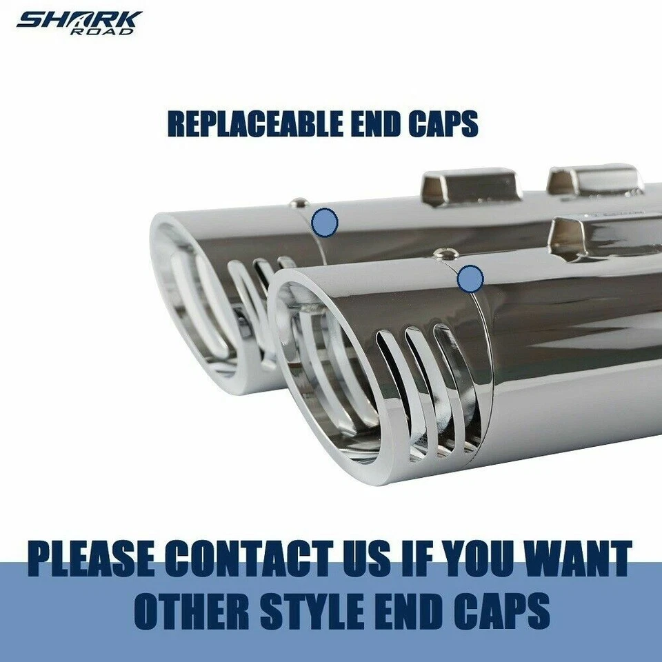 Silenciadores antideslizantes SHARKROAD 4" para escape Harley Touring 17-UP Street Glide Foto 4 de 4