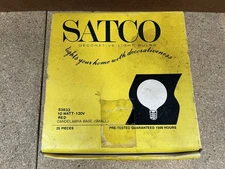 Box Of (25) Satco S3833 Transparent Red 10W G12 1/2 C7 Christmas Bulb E12 Base