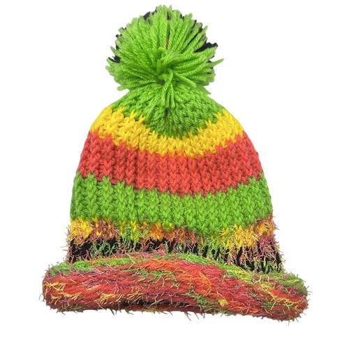 Handmade Knit Beanie Skull Cap Rasta Tye Dye Colors Unisex Stocking Hat