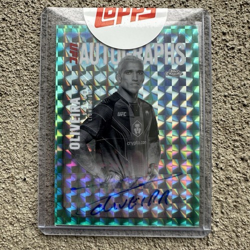 Charles Oliveira [Geometric Aqua Refractor] #OLA-CO 2025 Topps Chrome UFC Octagon Legends Autograph card