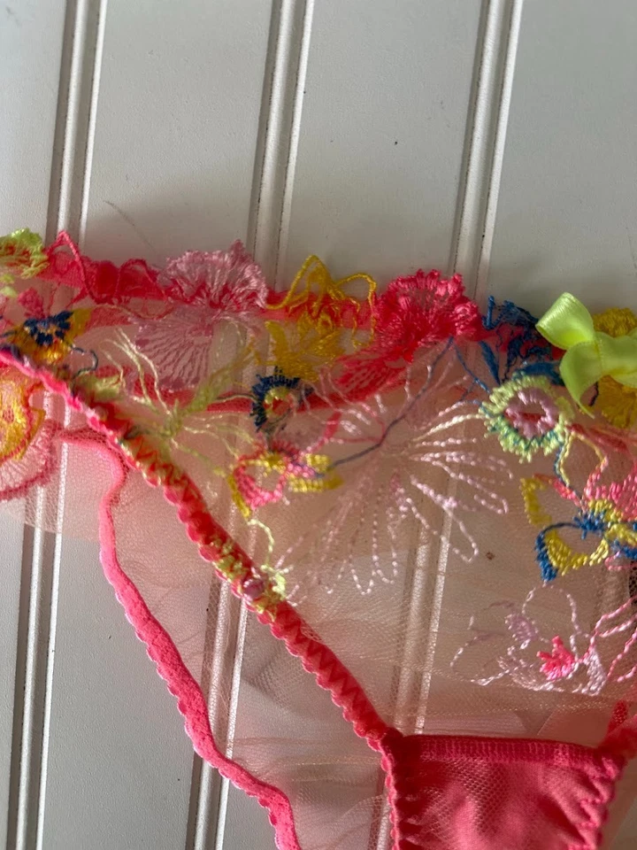 Agent Provocateur Zuri нижнее белье белье белье сетки розовый вышитый цветочный размер 5 - Изображение 2 из 4