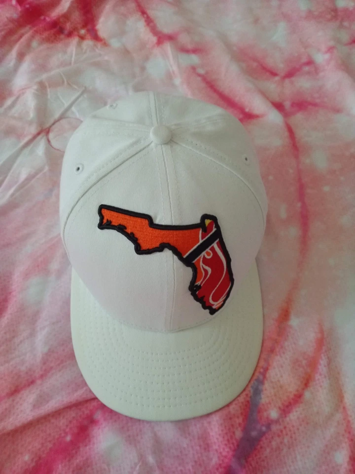 Gorra ajustada blanca Miami Heat State of Florida 7 3/8 New Era 59Fifty 5950 RARA Foto 2 de 4