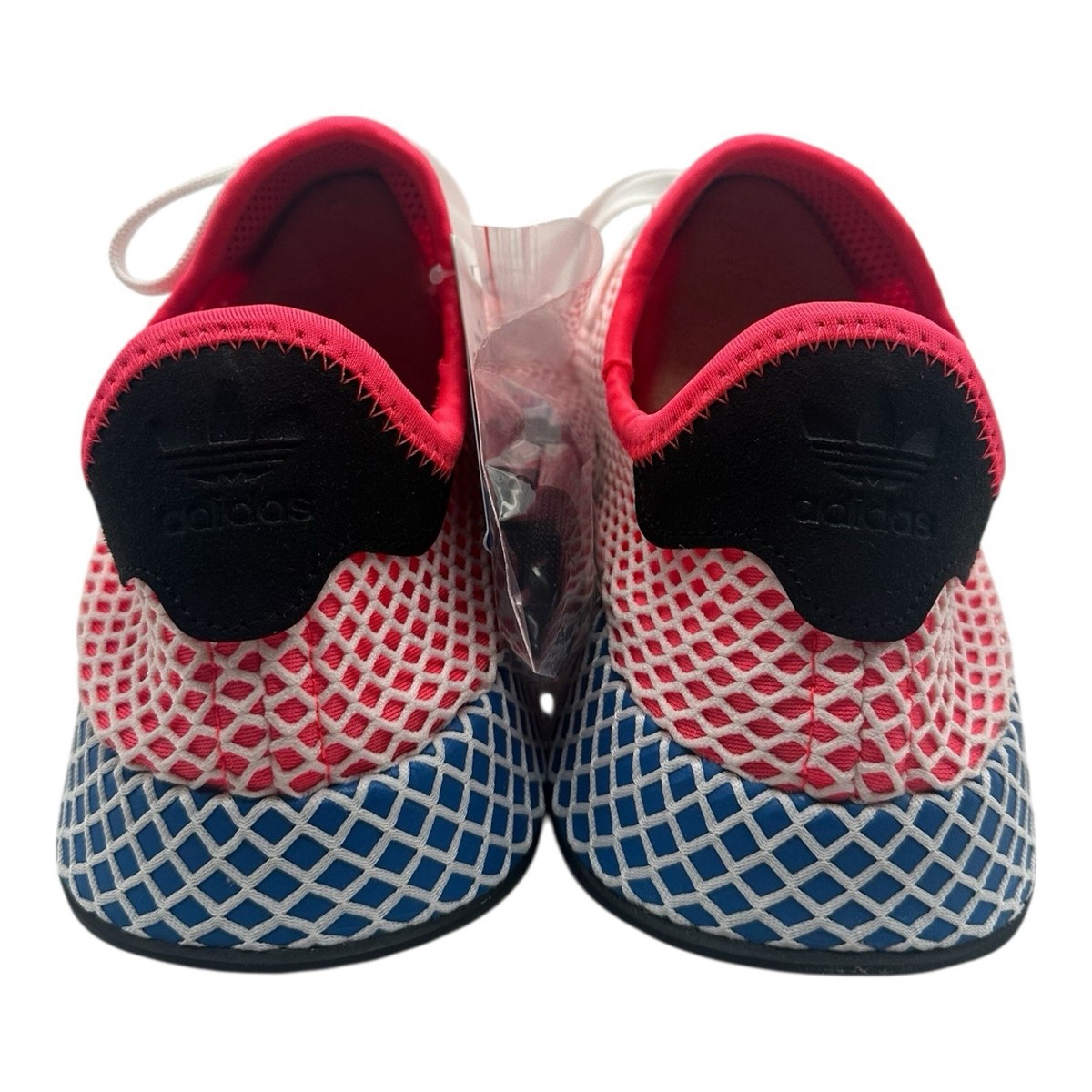 ADIDAS Deerupt CQ2624 Running Shoes Men\'s Sz 8.5 Solar Red Bluebird Mesh Lace-Up Adidas Deerupt Runner Running Shoes Men Sz 11 | Mercari main image 2