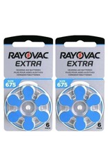 Image of 12 x Rayovac Extra Size 675 Hearing Aid Batteries Blue - Zinc Air PR44 Exp 2028