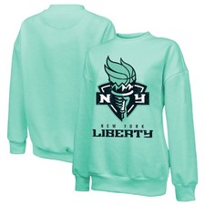 Women's Majestic Threads Mint New York Liberty Primary Logo Drop Shoulder