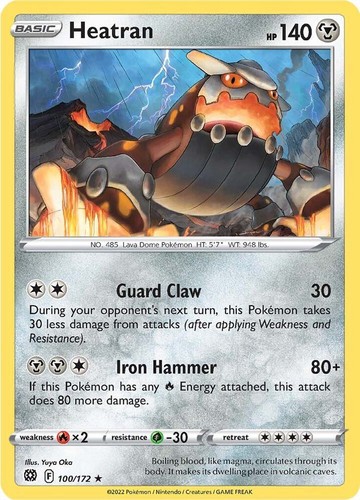 Heatran Rare SWSH09: Brilliant Stars 100/172 NM Pokemon