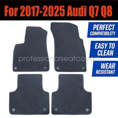 Replacement Front & Rear Floor Mats Carpet Velour For 2017-2025 Audi Q7 Q8 New