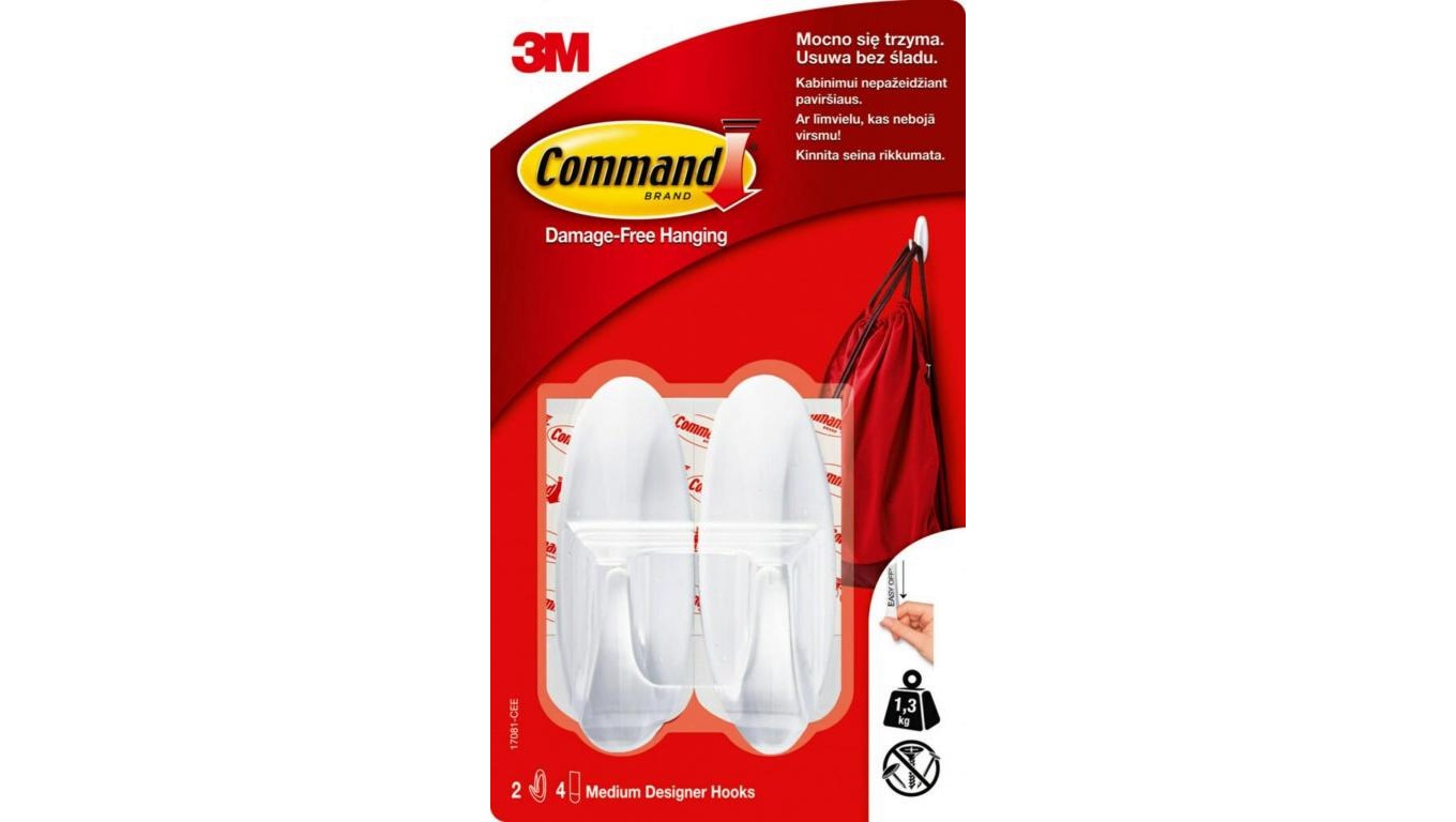 Reusable Medium Hooks 2pcs + 4pcs Medium 17081