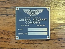 Cessna 150 172 180 182 185 Aircraft DEA Req'd Aircraft Identification Data Plate