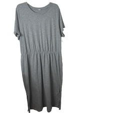 Old Navy NWT Women's Short Sleeve Elastic Waist Dress in Heather Grey Size XXL