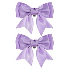 2 St&uuml;ck Damen Fliege Satin Elegant f&uuml;r Schuhe Abnehmbar, Lila