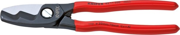 Knipex Kabelschere Kabelschneider Mit Doppelschneide 200Mm BrüNiert 95 11 200-image