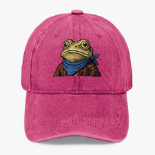 Vintage Frog Portrait Hat Cute Aesthetic Animal Dad Baseball Adjustable Cap